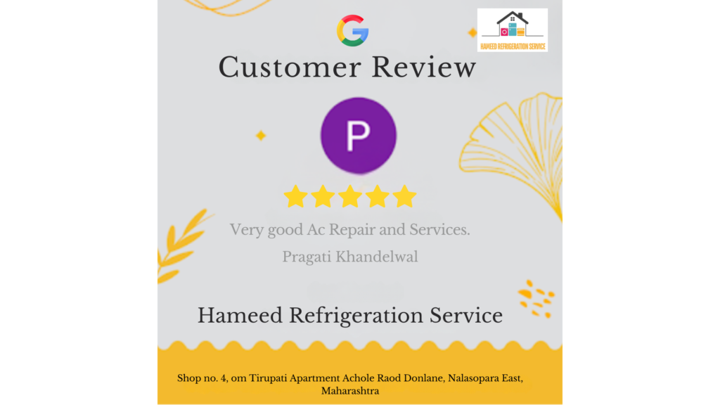 Pragati Khandelwal review by hameed refrigeration service 08 07