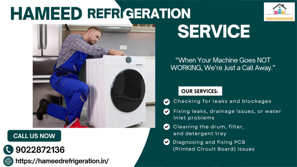 washing machine DRAIN PROBLEM repair at HAMEED REFRIDGERATION SERVICE 07 08